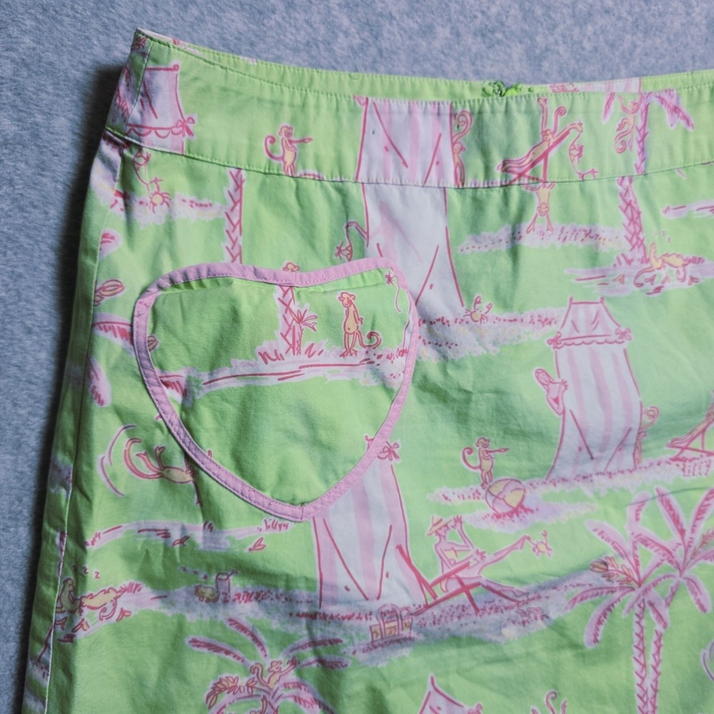 Vintage Lilly Pulitzer Size 6 A Line Mini Monkey Play Print Skirt Pockets VTG - Picture 2 of 11